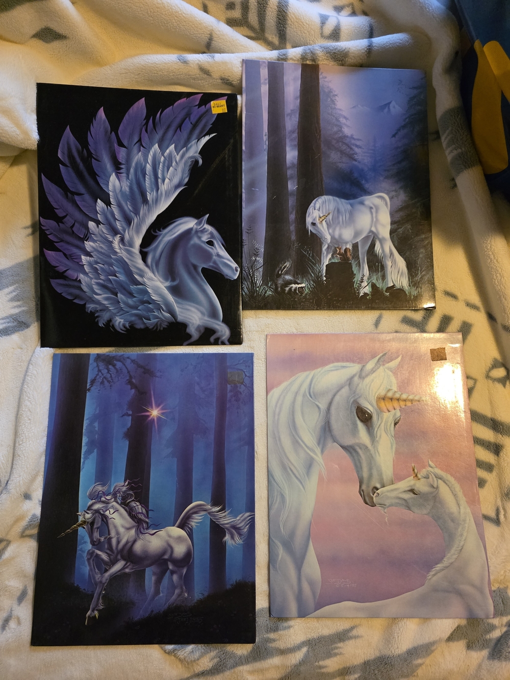 Lot Of 4 Vintage Mead Fantasy Portfolio Folders Unicorn Susan J Dawe 1980s